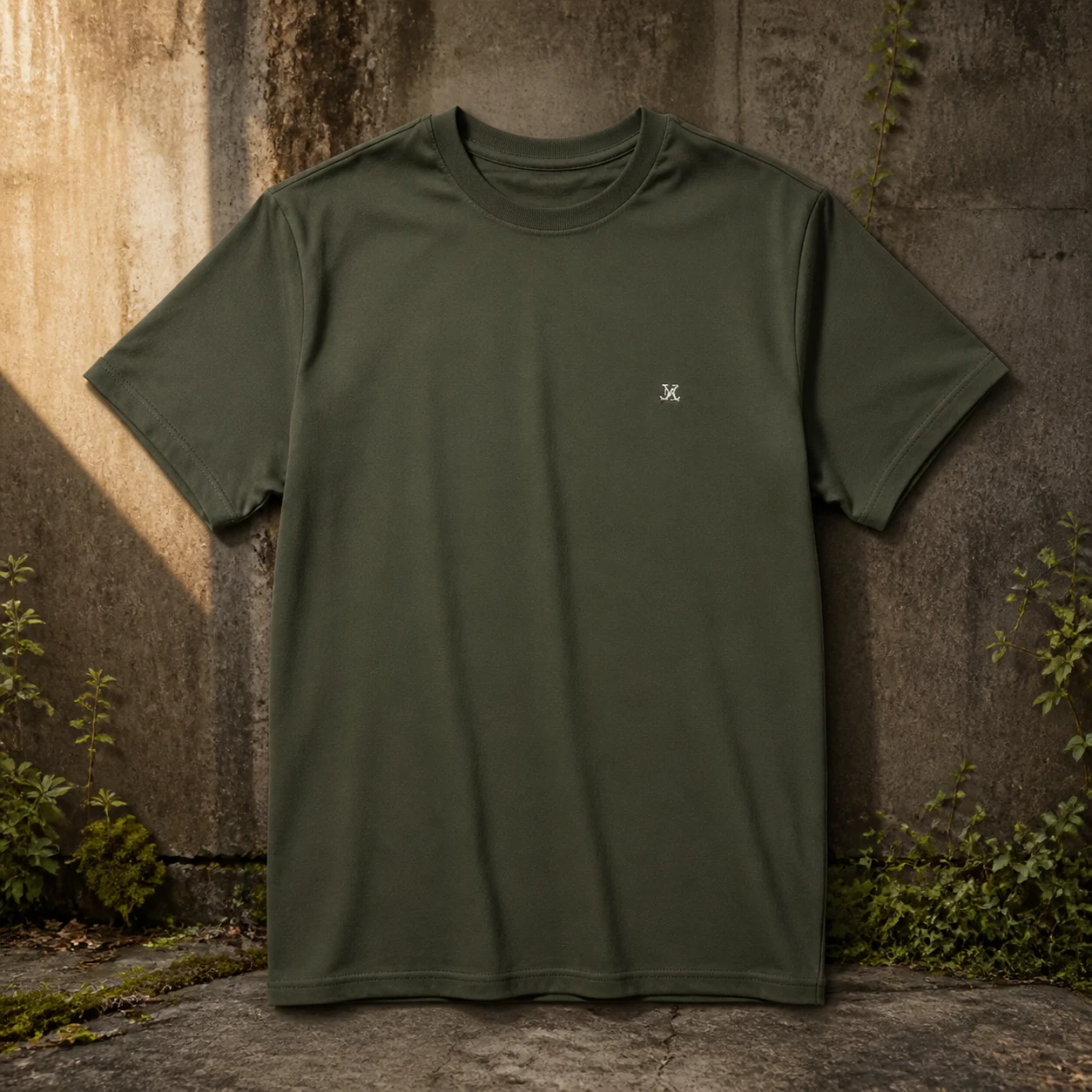 The Statement Tee — Foundry Moss — 260 GSM heavyweight cotton in Foundry Moss. Boxy unisex fit.