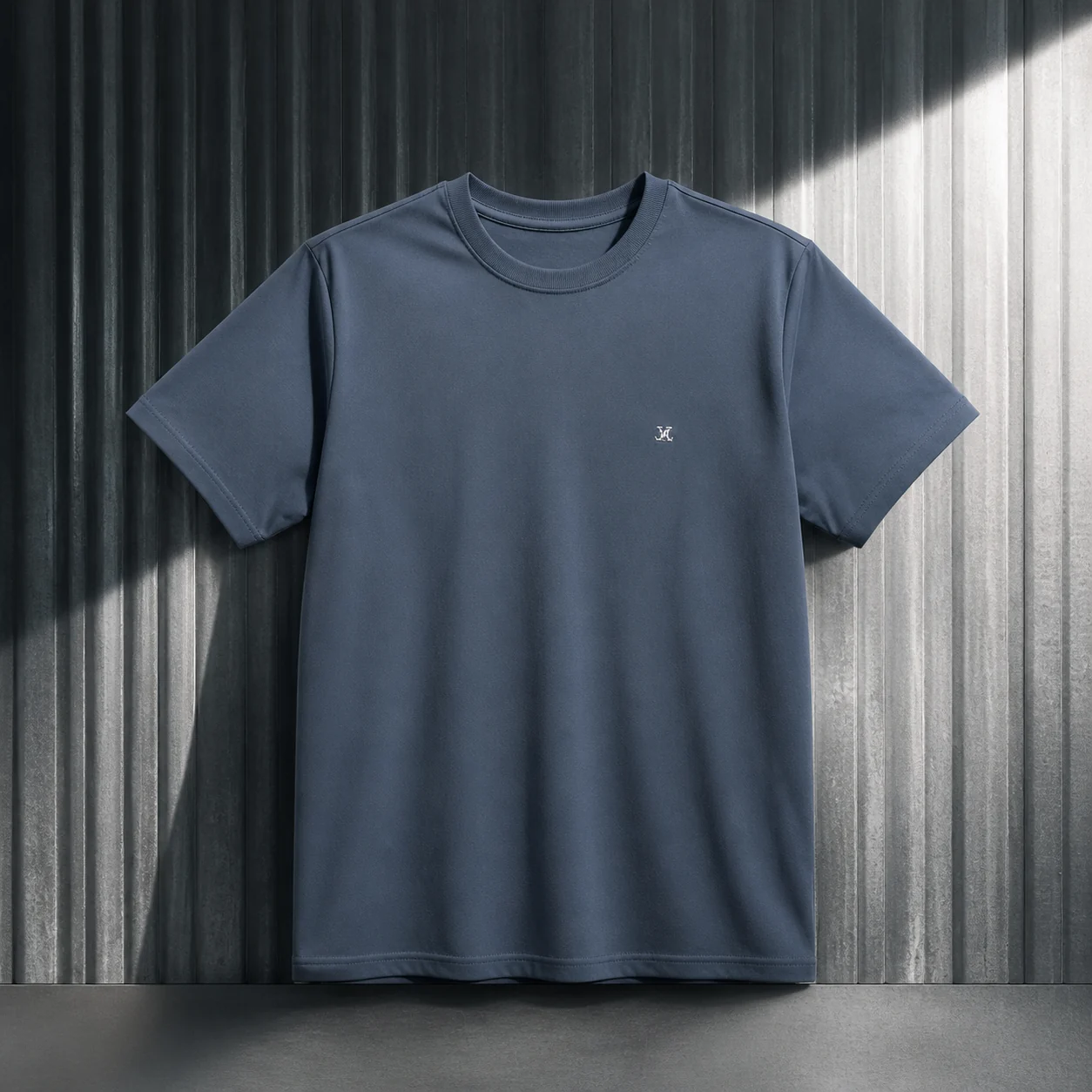 The Statement Tee — Steel Blue — 260 GSM heavyweight cotton in Steel Blue. Boxy unisex fit.